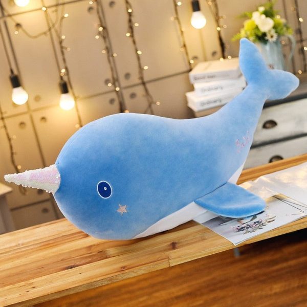 Peluche Narval Bleu