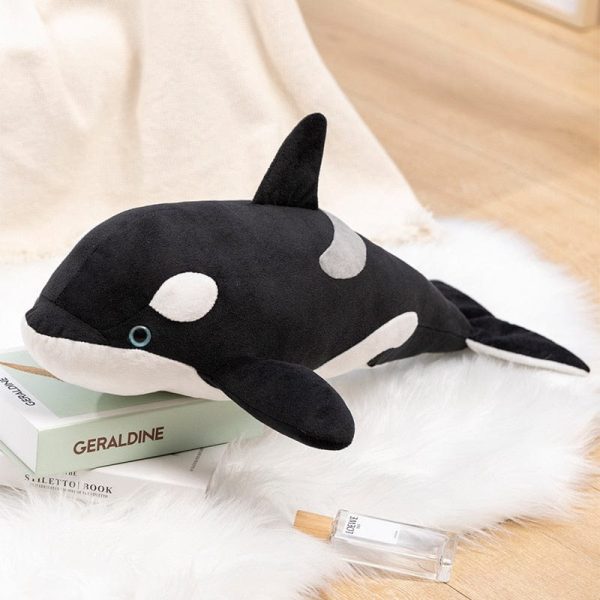 peluche baleine noir et blanc