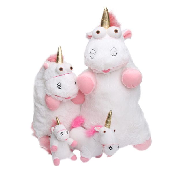 peluche licorne blanche rose corne doré