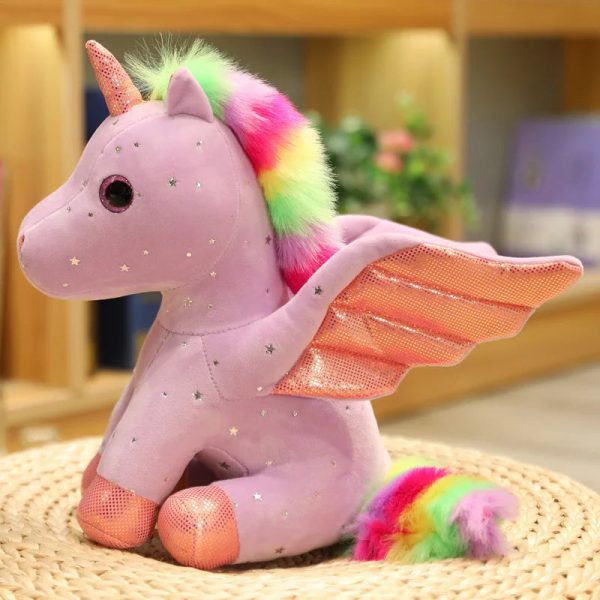 peluche licorne violette magique