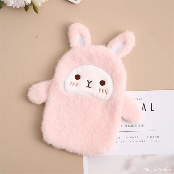 bouillotte peluche lapin rose