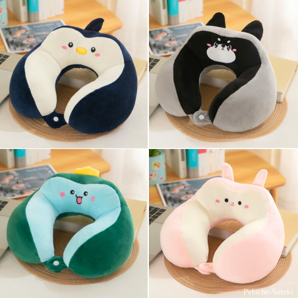 coussin nuque animaux peluche univers