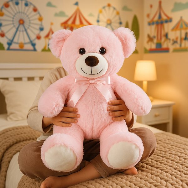 peluche ours rose nuit paisible