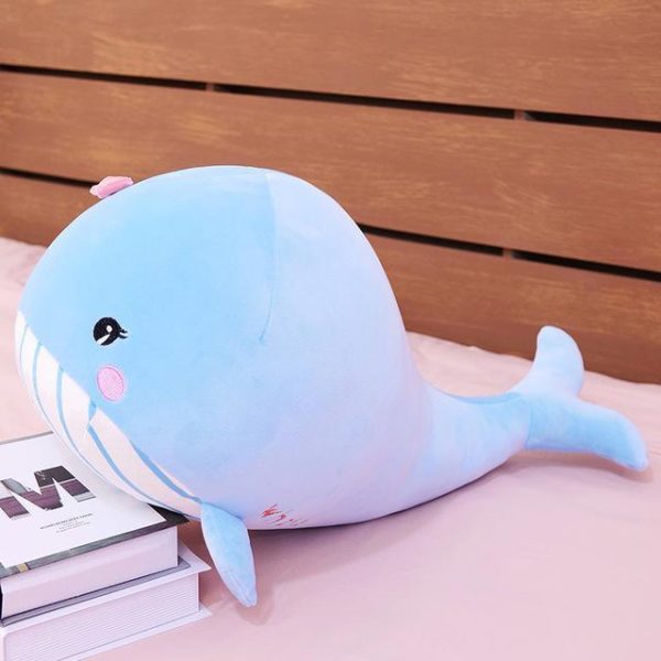 grosse peluche baleine bleu