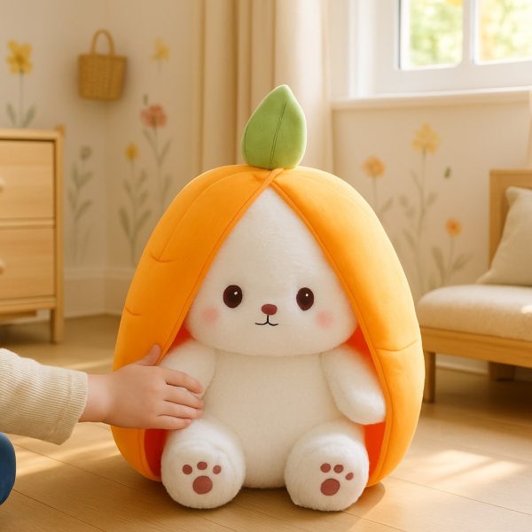 lapin en peluche transformable