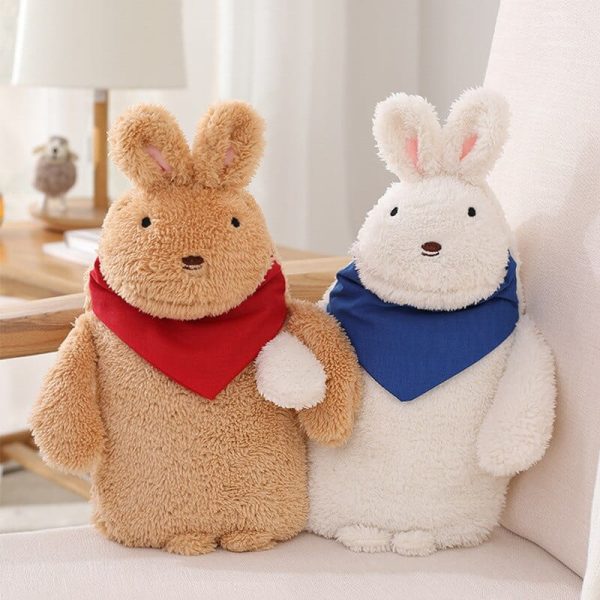peluche bouillotte lapin en fourrure chaude