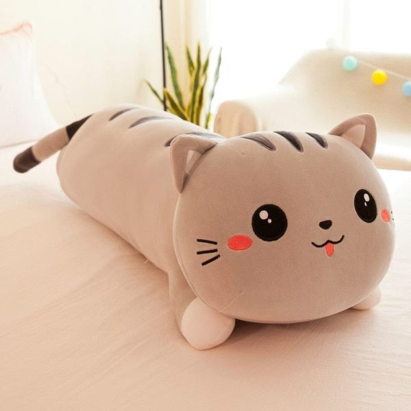 peluche chat tigré lumni gris