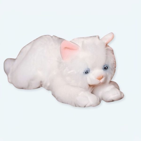 peluche chaton blanc doux câlin