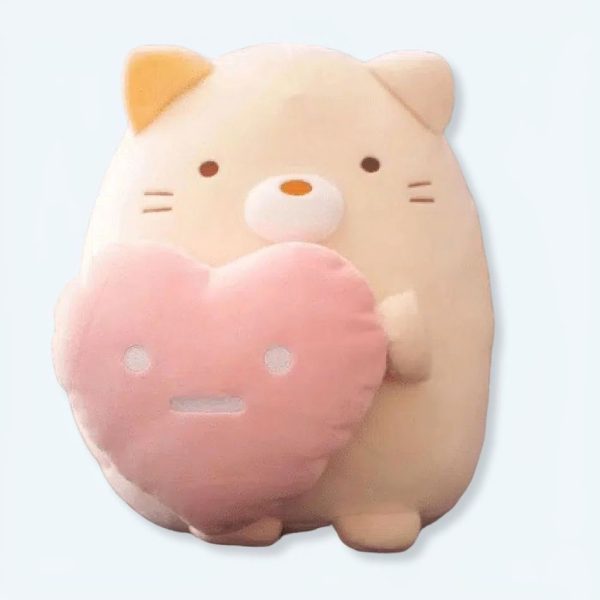 peluche chaton coeur doux câlin