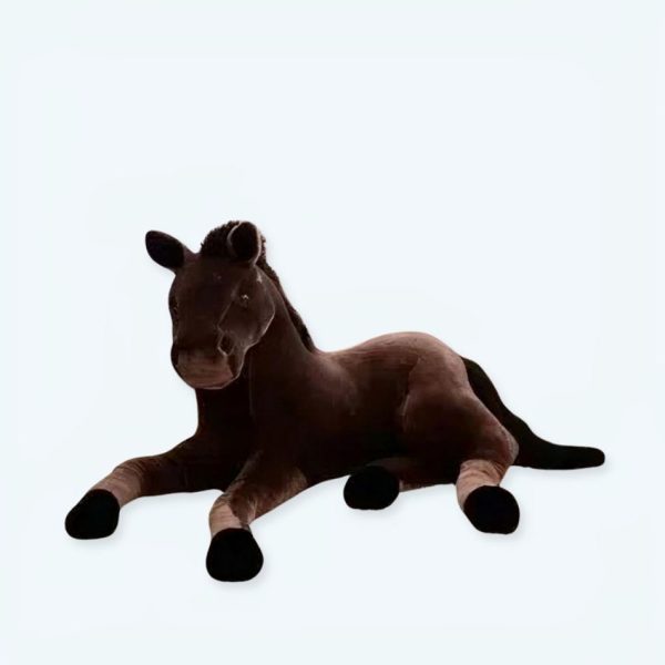 peluche cheval marron doux