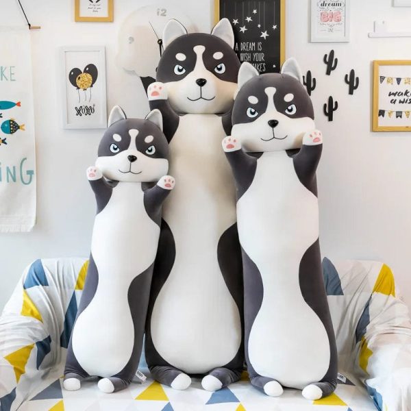 peluche chien husky longs à câlins