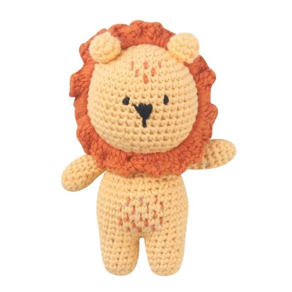 peluche crochet lion crinière orange