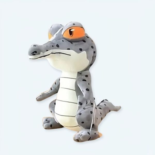 peluche crocodile gris doux câlin jungle