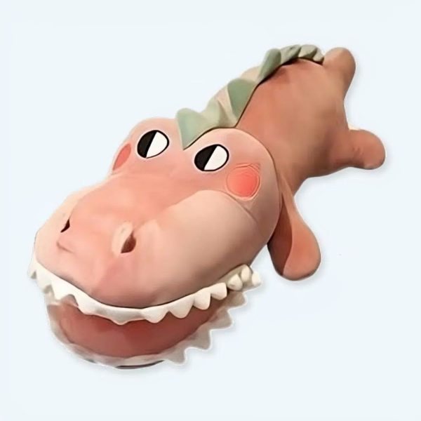 peluche crocodile rose amusant chambre enfant douce
