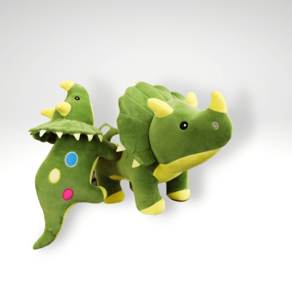 Peluche dinosaure triceratops aux couleurs vives