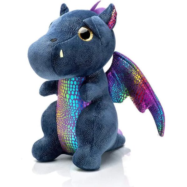 peluche dragon noir ventre brillant