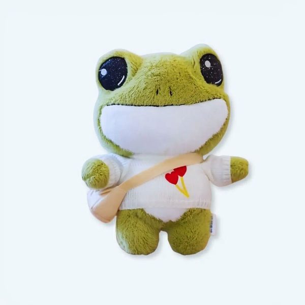 peluche grenouille verte douce avec pull