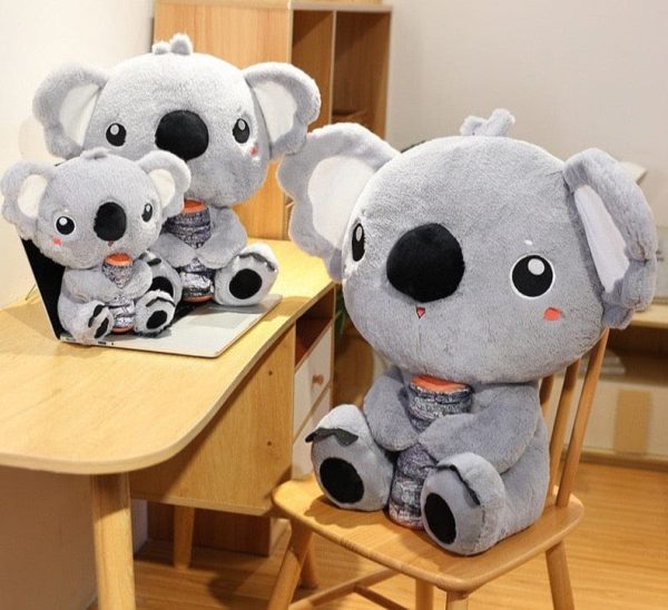 peluche koala gris gros nez