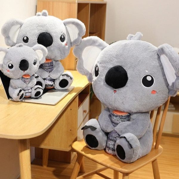 peluche koala gris gros nez