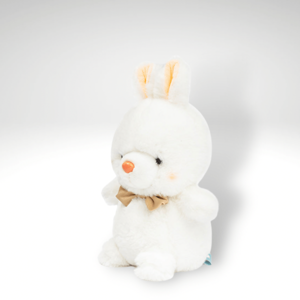 peluche lapin doux avec un nœud