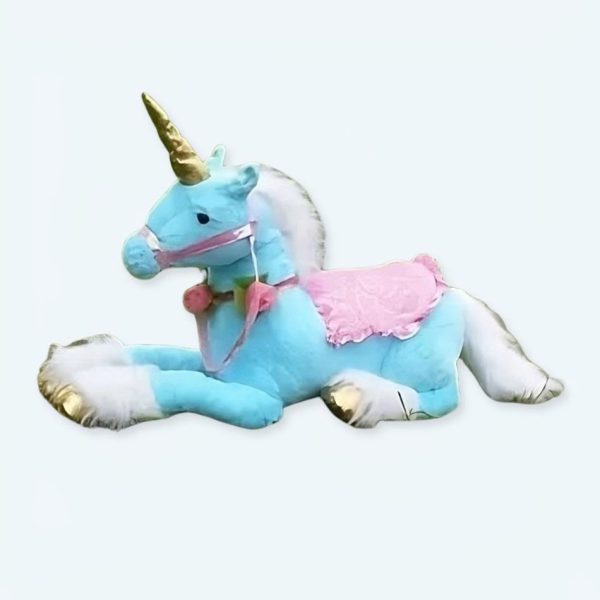 Peluche licorne cheval bleu géant