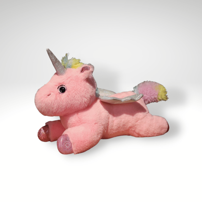 peluche licorne magique et éclairée