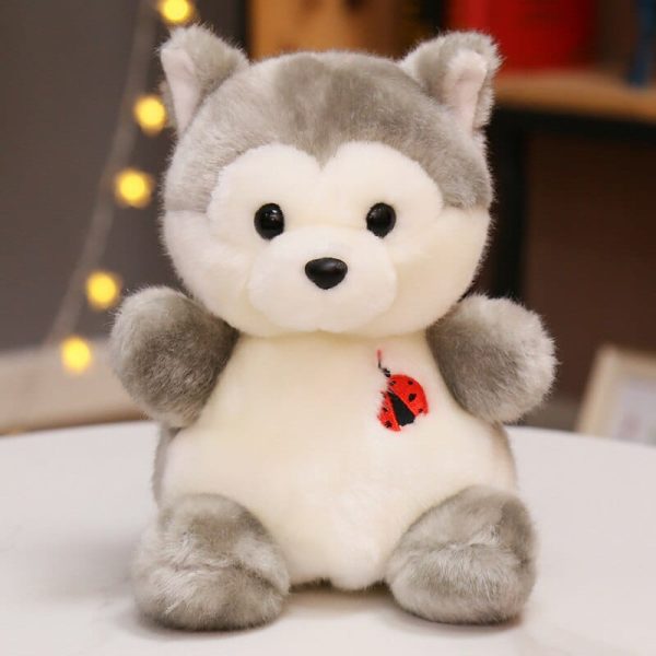 peluche loup husky gris douce