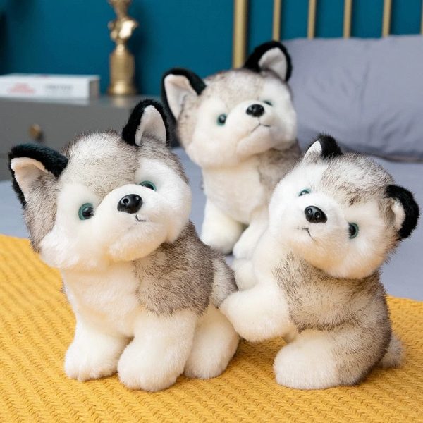 peluche loup petit gris doux
