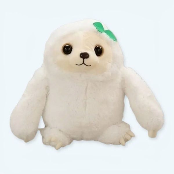 peluche paresseux blanc doux câlin