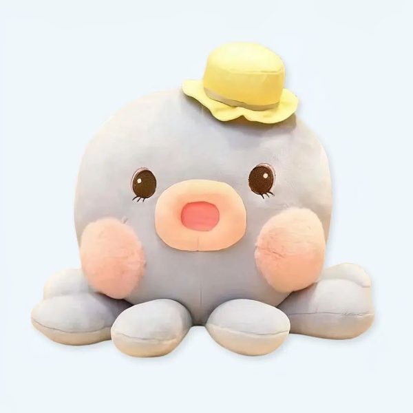peluche pieuvre Kawaii bleue douce