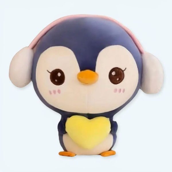 pingouin en peluche bleu doux pour l'hiver