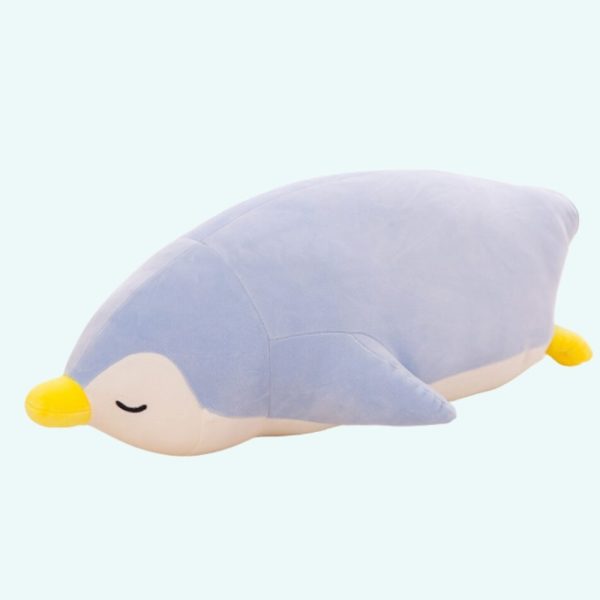 peluche pingouin manchot bleu doux