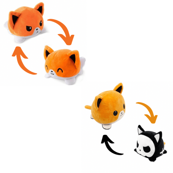 peluche renard réversible transformable