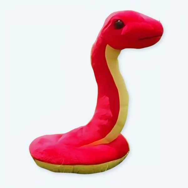Peluche serpent rouge doux