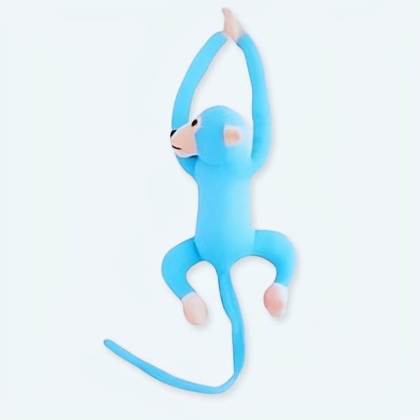 Peluche singe kawaii douce avec queue bleue