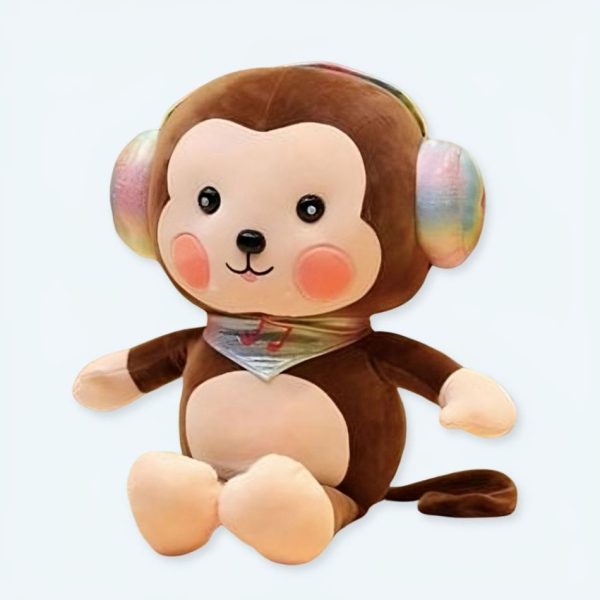 Peluche singe marron kawaii doux câlin