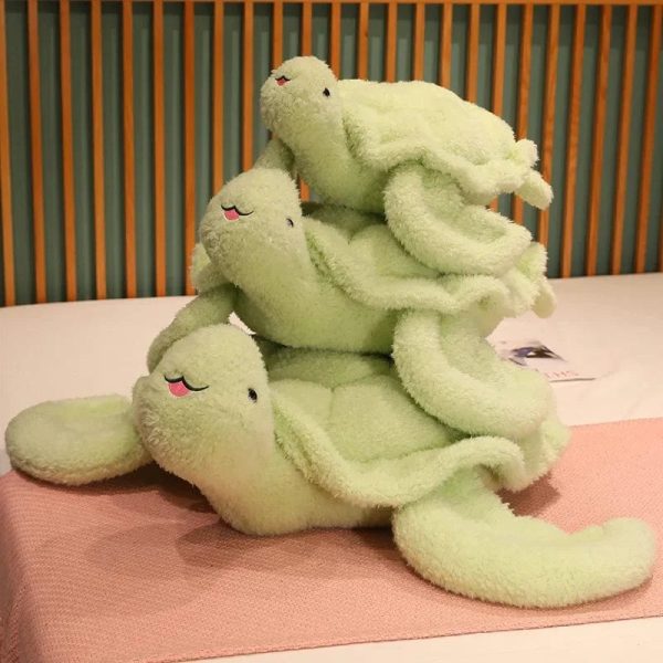 peluche tortue verte et poilue