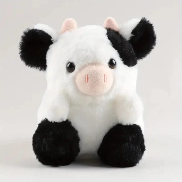 peluche vache noire et blanche