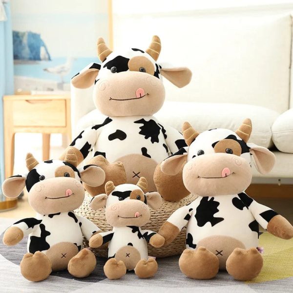 peluche vache tendre à langue sortie