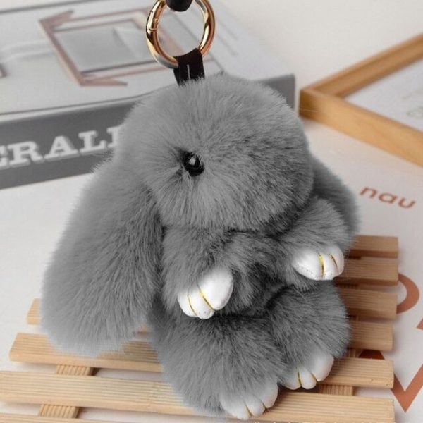 Porte-clé Lapin Peluche bleu